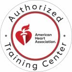 American Heart Association Training Center badge for Idaho Medical Academy includes AHA logo flanked by lettering detailing the TC status.